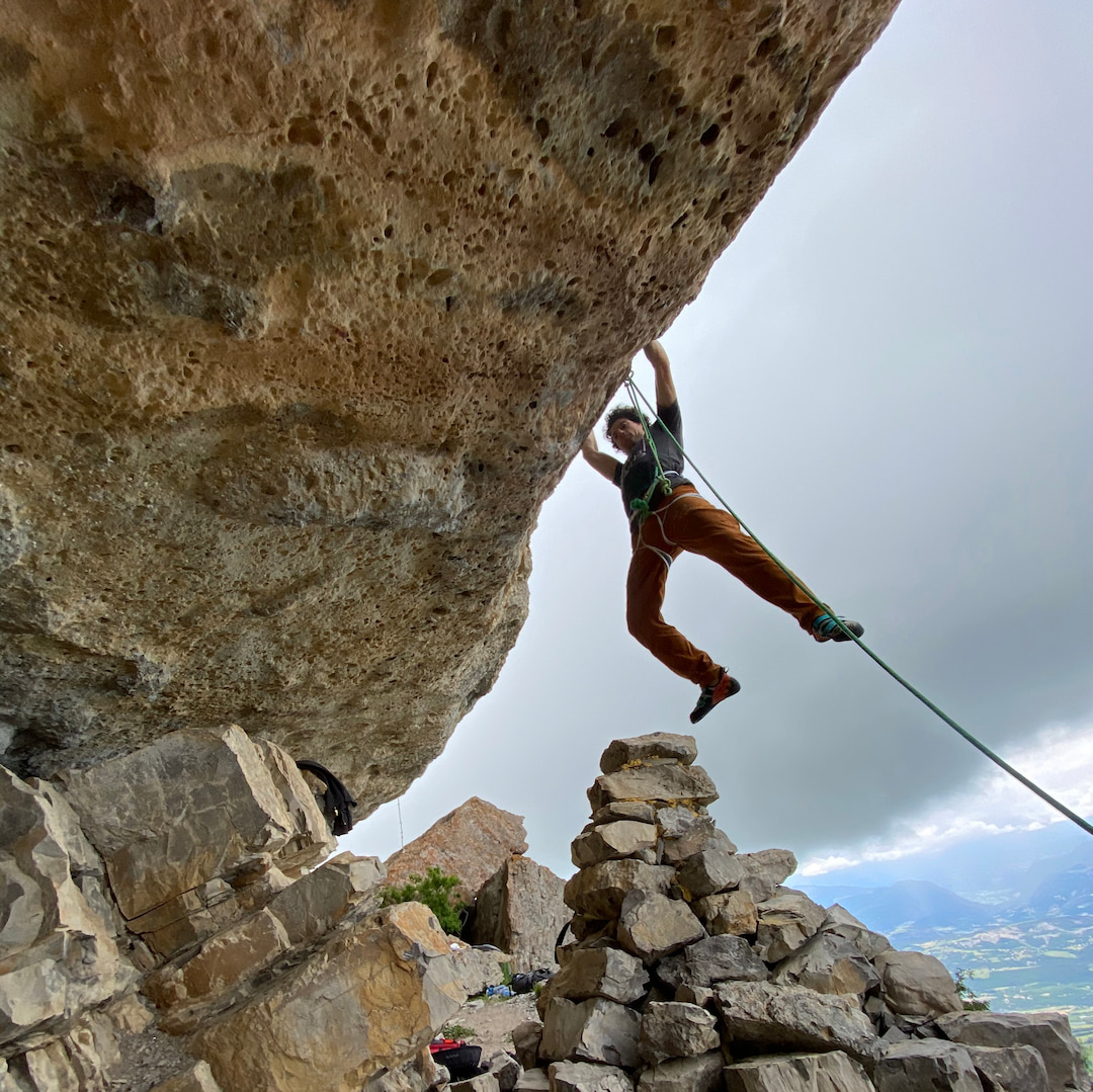 Rock climbing on a big wall